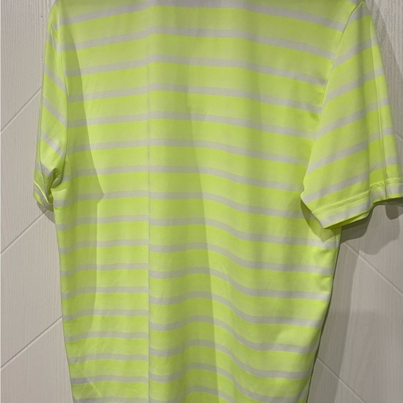 Adidas Men's  Green and gray Striped Polo Golf Vacation - Picture 4 of 4